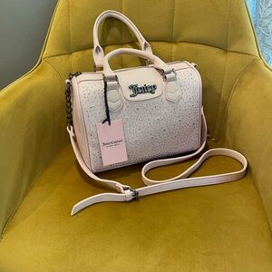 Juicy Couture Light Pink Satchel with Rhinestone Accents